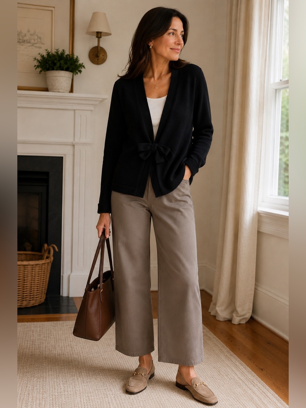 mercer & madison Merino Wool Tie Waist in Cardigan- XL